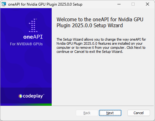 oneAPI for NVIDIA GPU Windows 版を試してみましょう