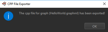 スタブファイルが正常に生成されたことを示すメッセージ